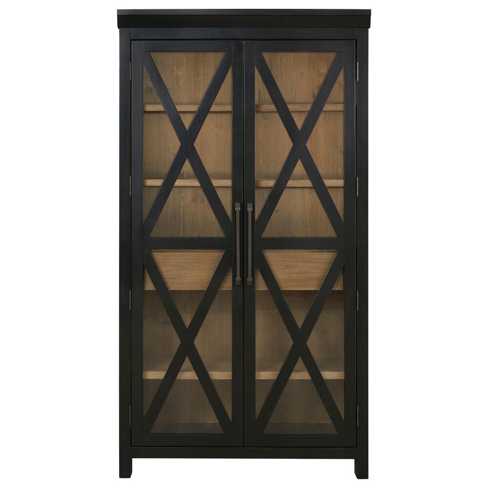 Ashley Ridgester Display Cabinet in Light Brown and Black, , large