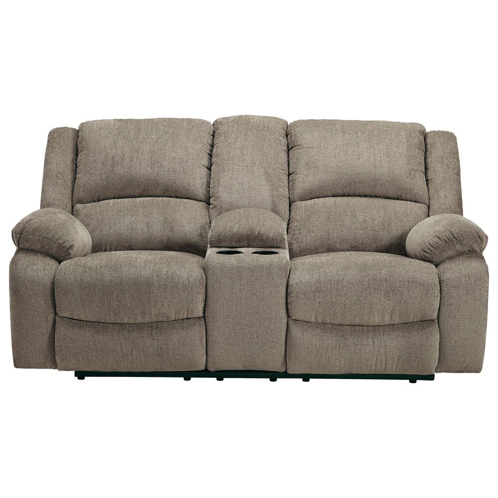 Ashley Draycoll Double Reclining Loveseat with Console in Pewter, , large