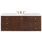 James Martin Vanities Amberly 60" Single Bathroom Vanity in Walnut with 3 cm White Zeus Quartz Top and Rectangular Sink, , large