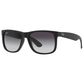 Rayban Glasses Justin Classic Sunglasses with Dark Grey Lenses in Matte Rubber Black, , large