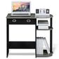 HOMLUX 32" Computer Desk with Two Drawers in French Oak Grey and Black, , large