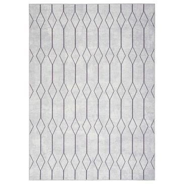 Nourison Machine Washable Series 1 5"3" x 7"3" Ivory and Grey Area Rug, , large