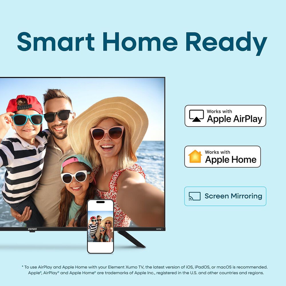 Element 55" 4K UHD Partial Sun Outdoor Xumo - Smart TV with 2.0 Outdoor Soundbar and Outdoor Tilt Mount in Black, , large