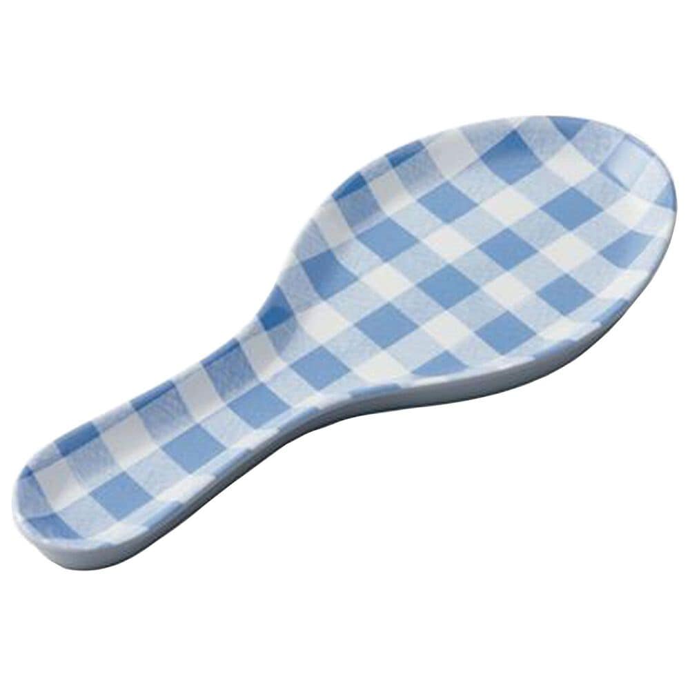 Supreme Melamine Gingham Spoon Rest in Blue, , large