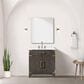 Lexora Home Laurel 30" Single Bathroom Vanity in Brown Oak with White Cultured Marble Top and Rectangular Sink, , large