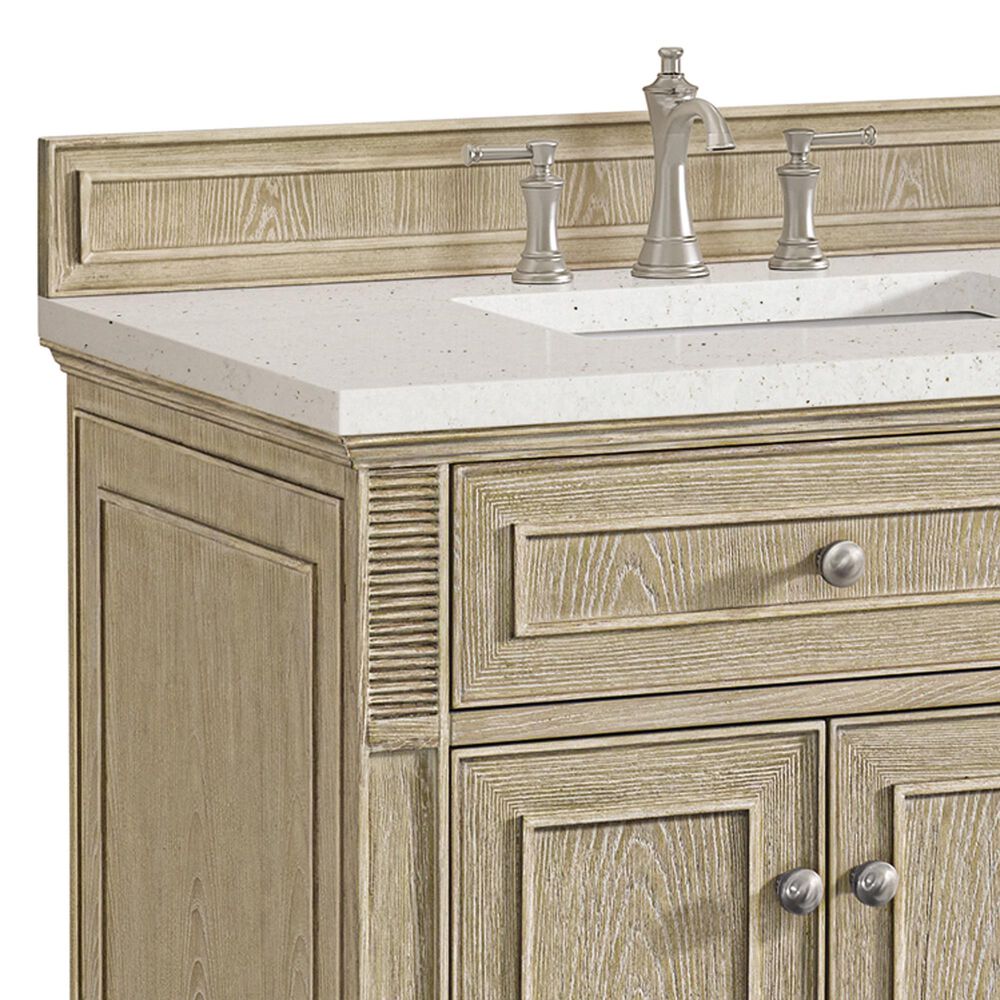 James Martin Vanities Lorelai 72&quot; Double Vanity in Whitewashed Oak with 3 cm Lime Delight Quartz Top, , large