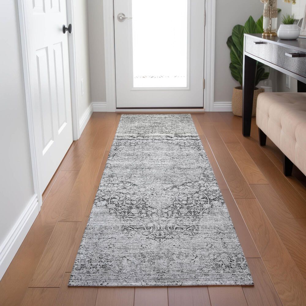 Dalyn Rug Company Karaj KJ8 2&#39;3&quot; x 7&#39;6&quot; Gray Indoor/Outdoor Runner, , large