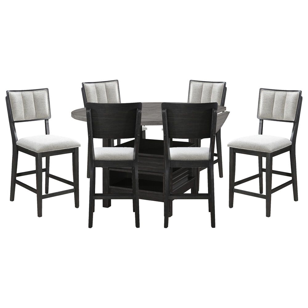 Crown Mark 7-Piece Dining Set in Black and Grey, , large