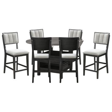 Crown Mark 7-Piece Dining Set in Black and Grey, , large