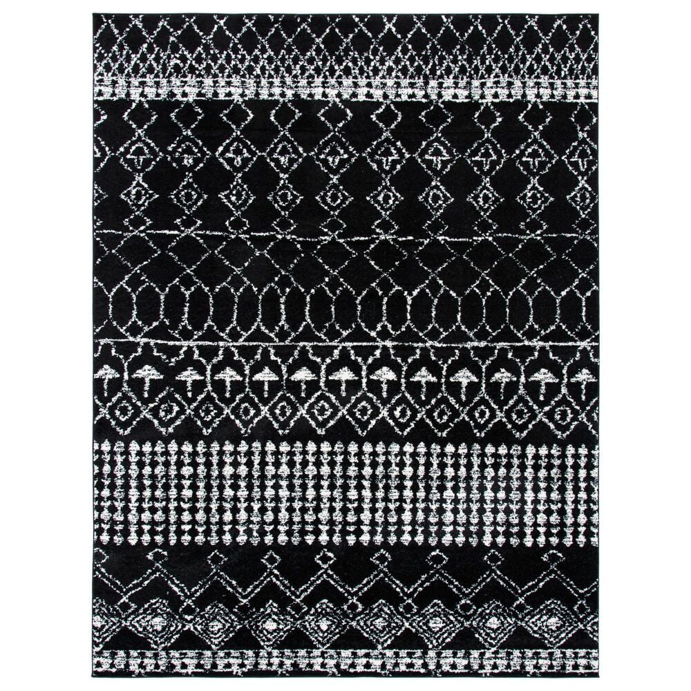 Safavieh Tulum TUL229Z 9" x 12" Black and Ivory Area Rug, , large