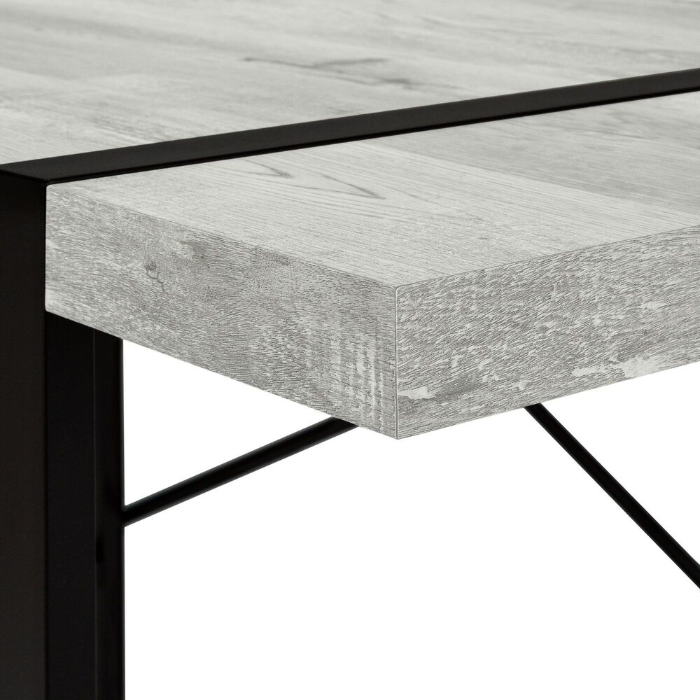 Monarch Specialties U-Shaped Computer Desk in Grey and Black, , large