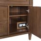 James Martin Vanities Lorelai 36" Single Vanity in Mid-Century Walnut with 3 cm Carrara White Marble Top, , large