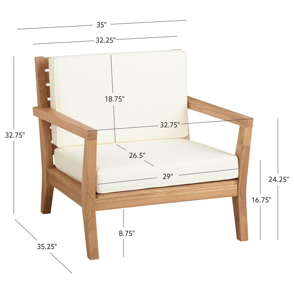 Linon Home Decor Carenen Patio Arm Chair in White, , large