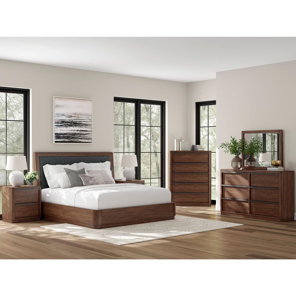 Millenium Dilenno King Panel Bed in Dark Brown with USB Ports, , large