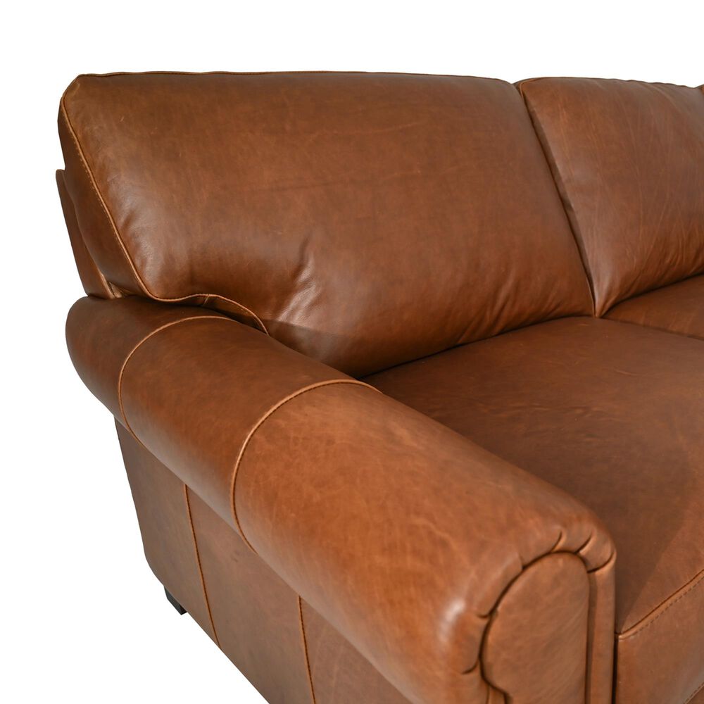 Bordeaux &amp; Co 4-Piece Leather Sectional in Leon Maple, , large