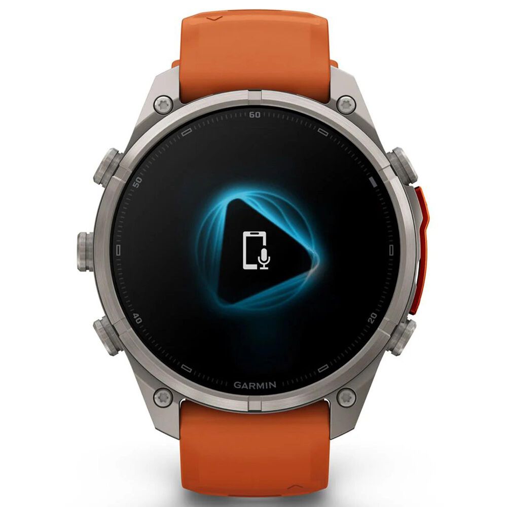 Garmin fenix 9 Pro Smartwatch 47mm Titanium with Autumn Orange and Spark Orange Silicone Band, , large