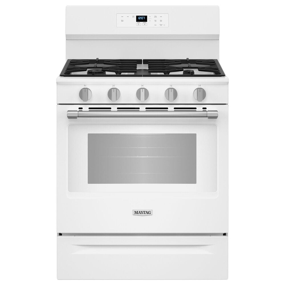 Maytag 5.0 Cu. Ft. Freestanding Gas Range with No Preheat Air Fry and Air Baking in White, , large
