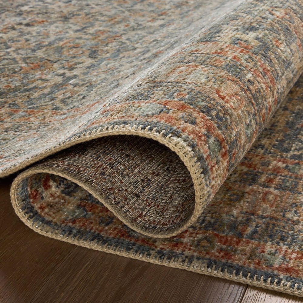 Loloi Heritage 6&#39; x 9&#39; Blue and Rust Area Rug, , large