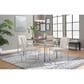 Lumisource Fuji Side Chair with Beige Cushion in Brushed Stainless Steel (Set of 2), , large