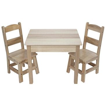 Melissa & Doug Wooden Table and 2 Chairs in Natural, , large