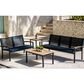 Three Birds Casual SoHo 40" Rectangle Patio Coffee Table in Brown and Black, , large