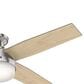 Hunter Dempsey Low Profile 52" Ceiling Fan with Light Gray Oak Blades in Brushed Nickel, , large