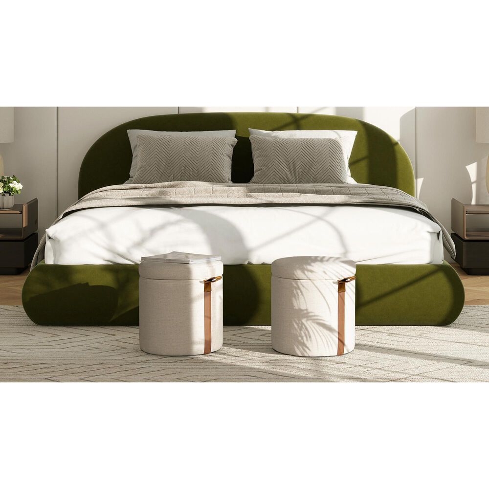 Jennifer Taylor Home Brandy Ottoman with Storage in Flax White, , large