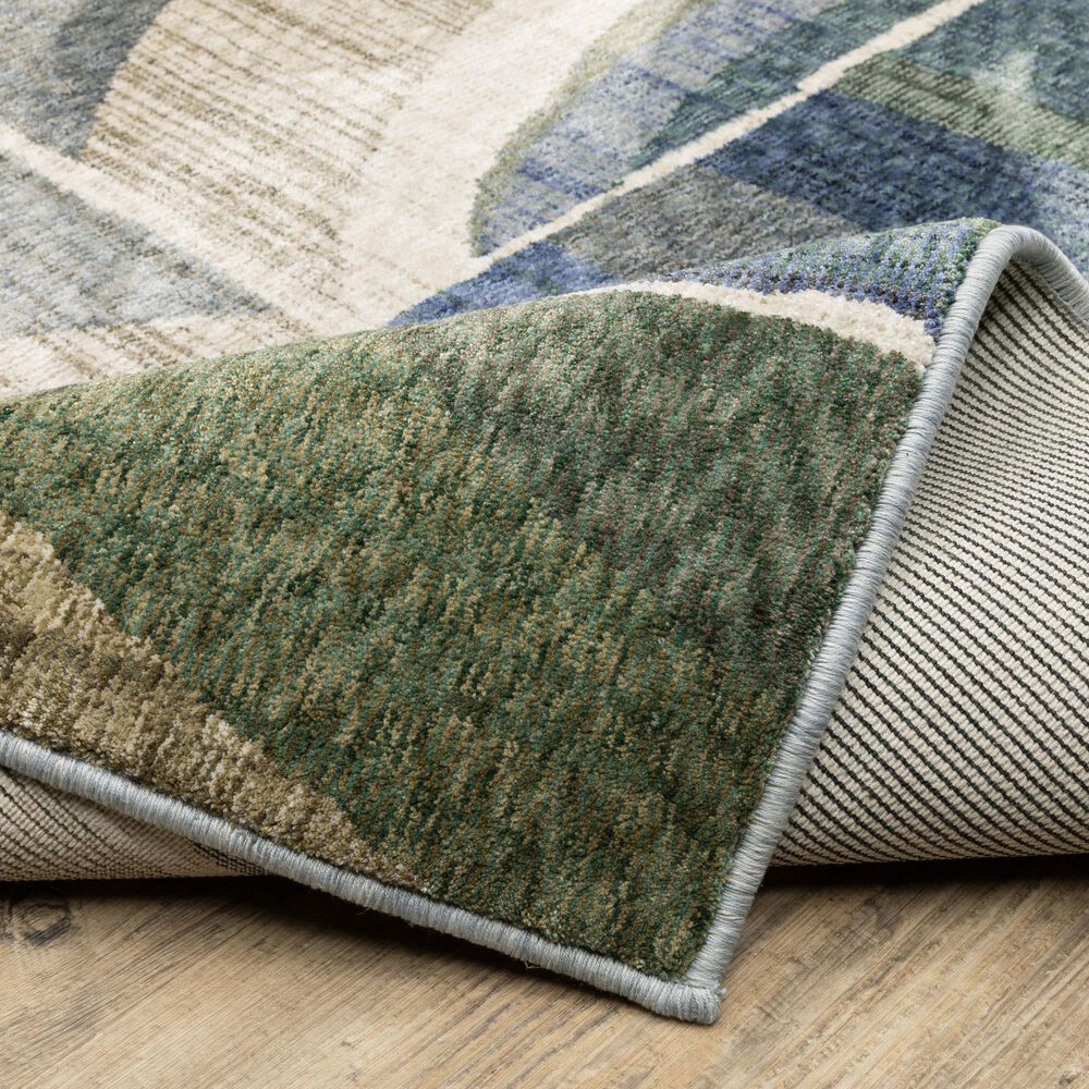 Oriental Weavers Tisdell TIS06 Blue and Green 2'3" x 7'6" Runner, , large