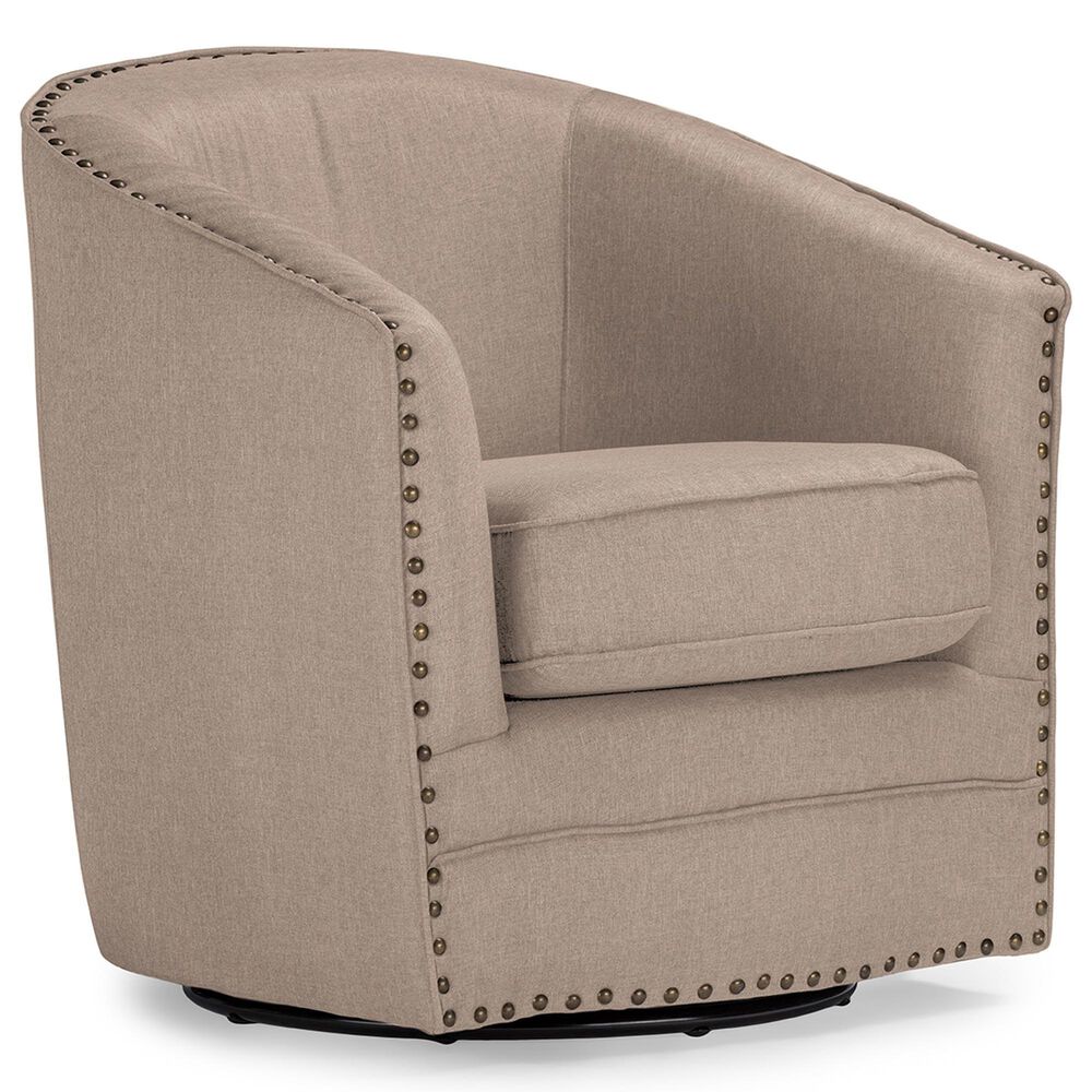 Baxton Studio Porter Swivel Chair in Beige, , large