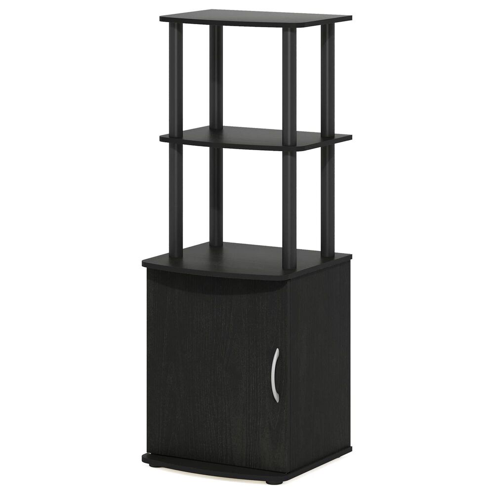 HOMLUX 2-Tier Standing Bookshelf with Storage Cabinet in Blackwood and Black, , large