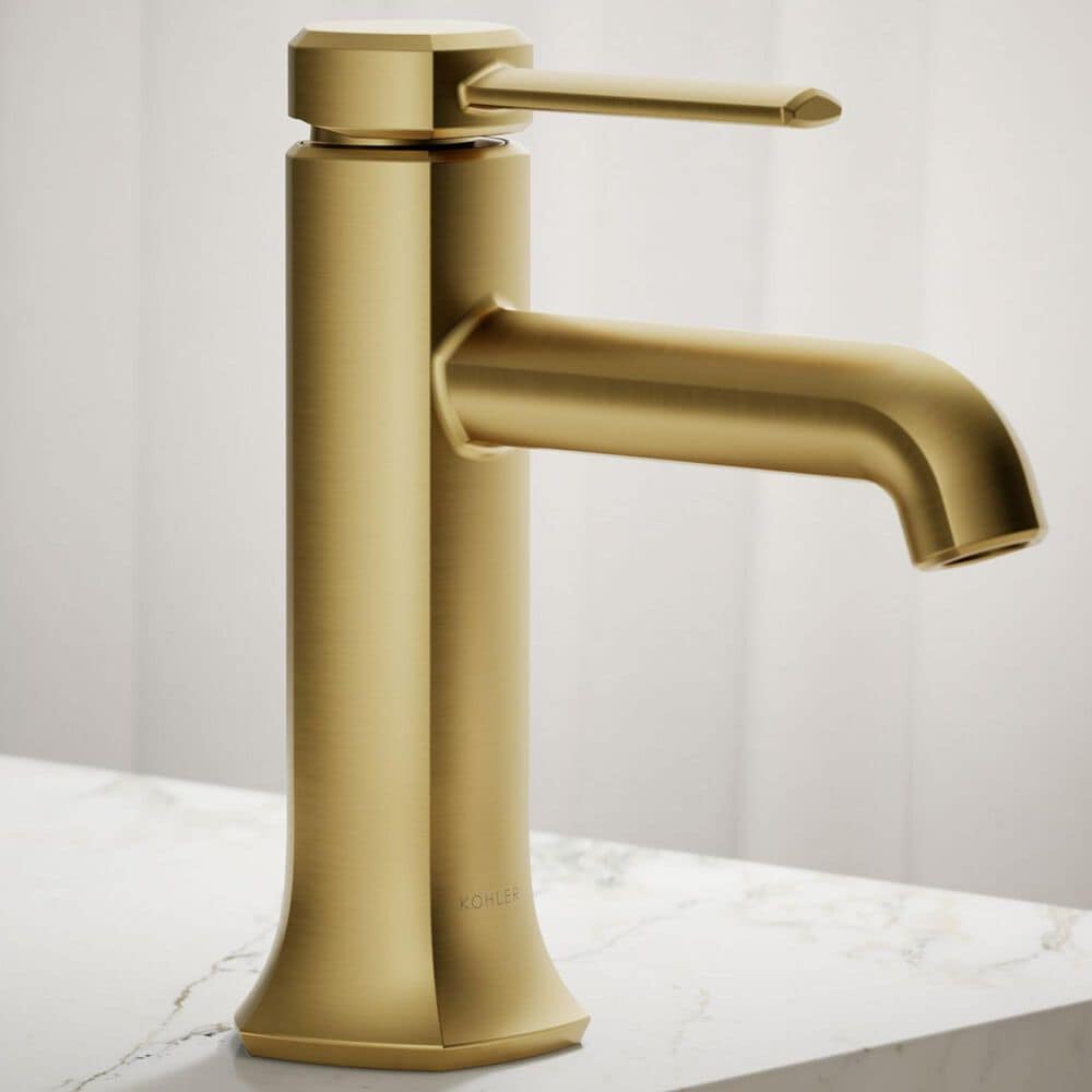 Kohler Occasion Bathroom Sink Faucet in Vibrant Brushed Moderne Brass, , large