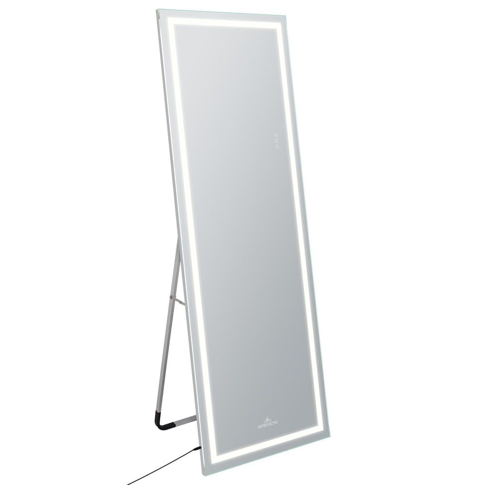 Impressions Vanity Stage Lite Rectanglar Full Length Vanity Mirror in Silver, , large