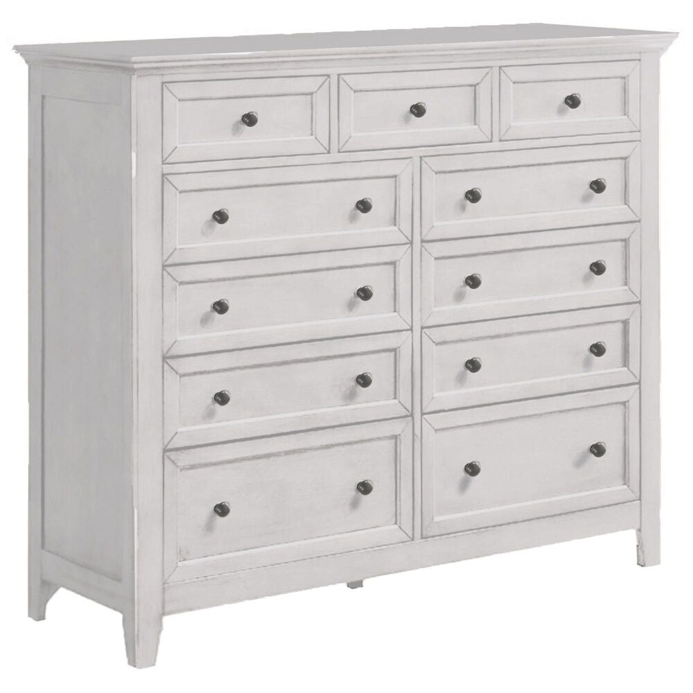 Hawthorne Furniture San Mateo 11-Drawer Gentlemen"s Chest in Rustic White, , large