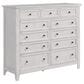 Hawthorne Furniture San Mateo 11-Drawer Gentlemen"s Chest in Rustic White, , large