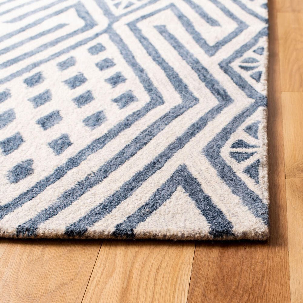 Safavieh Micro-Loop MLP611M 4&#39; x 6&#39; Blue and Ivory Area Rug, , large