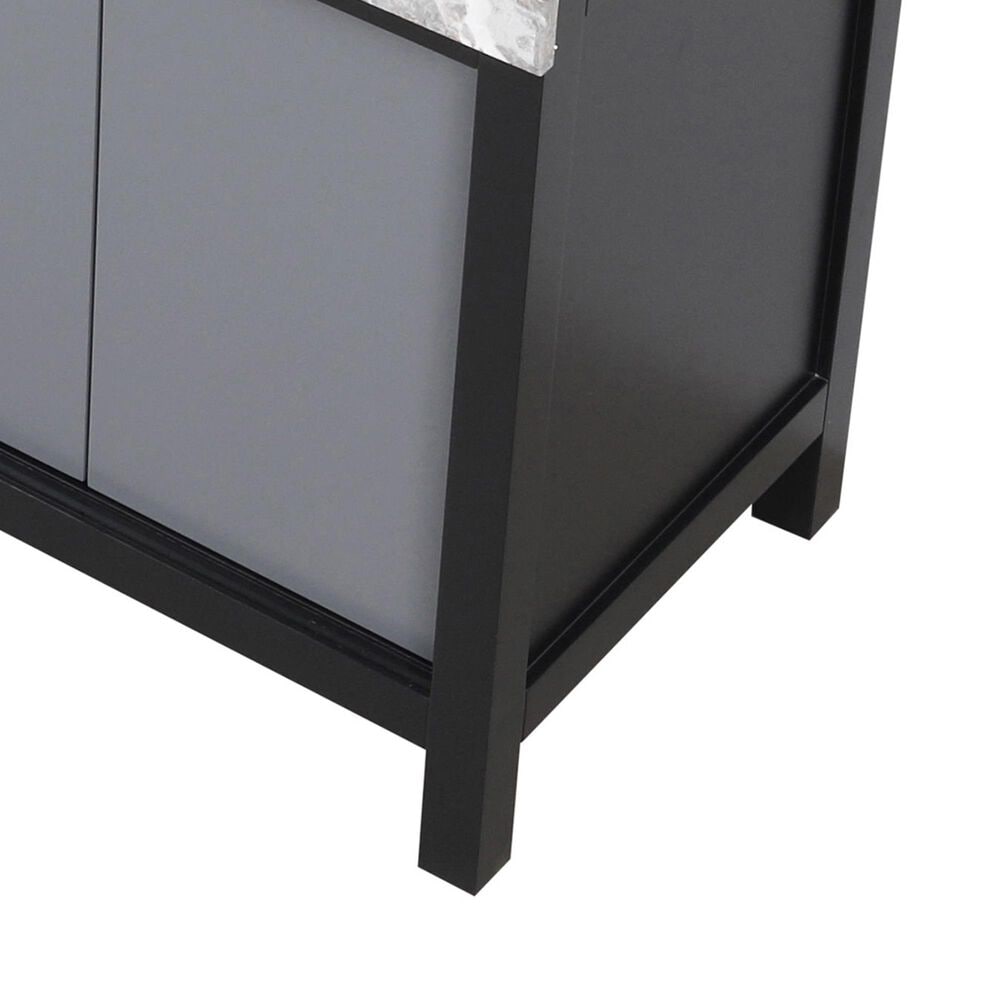 Lexora Home Zilara 72&quot; Double Bathroom Vanity in Black and Grey with 11 cm Castle Grey Marble Top and Rectangular Sinks, , large