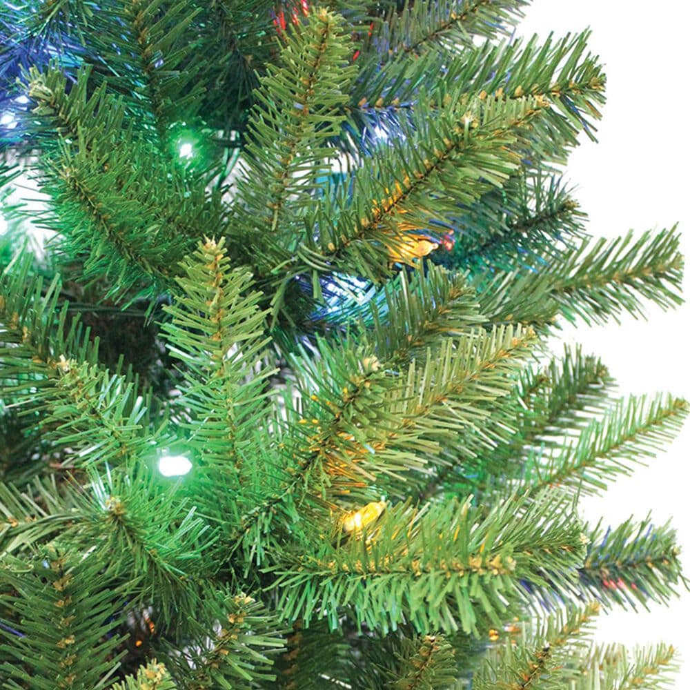 The Gerson Company 7&#39; Ozark Pine Artificial Christmas Tree with Dual Color Changing LED Lights in Green, , large