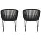 Hearth and Haven Candlewood Outdoor Club Chair with Gray Cushion in Black (Set of 2), , large