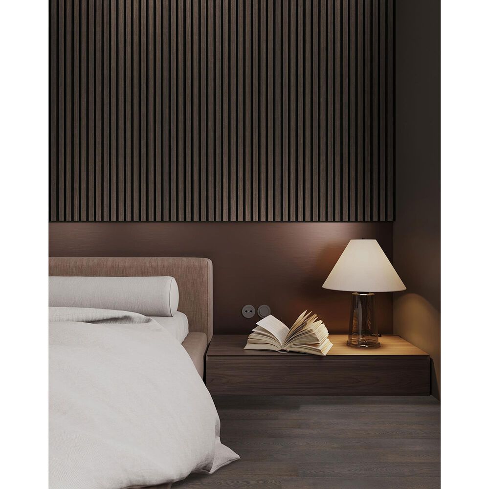 MS International Acoustic Wood Slat Espresso 24" x 48" Wall Panels, , large