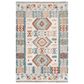 Safavieh Micro-Loop 4" x 6" Ivory and Blue Area Rug, , large