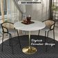 Leisuremod LeisureMod Verve Collection Modern Bar Height Table Brushed Gold Base with 48 Round Marble White Sintered Stone Top, , large