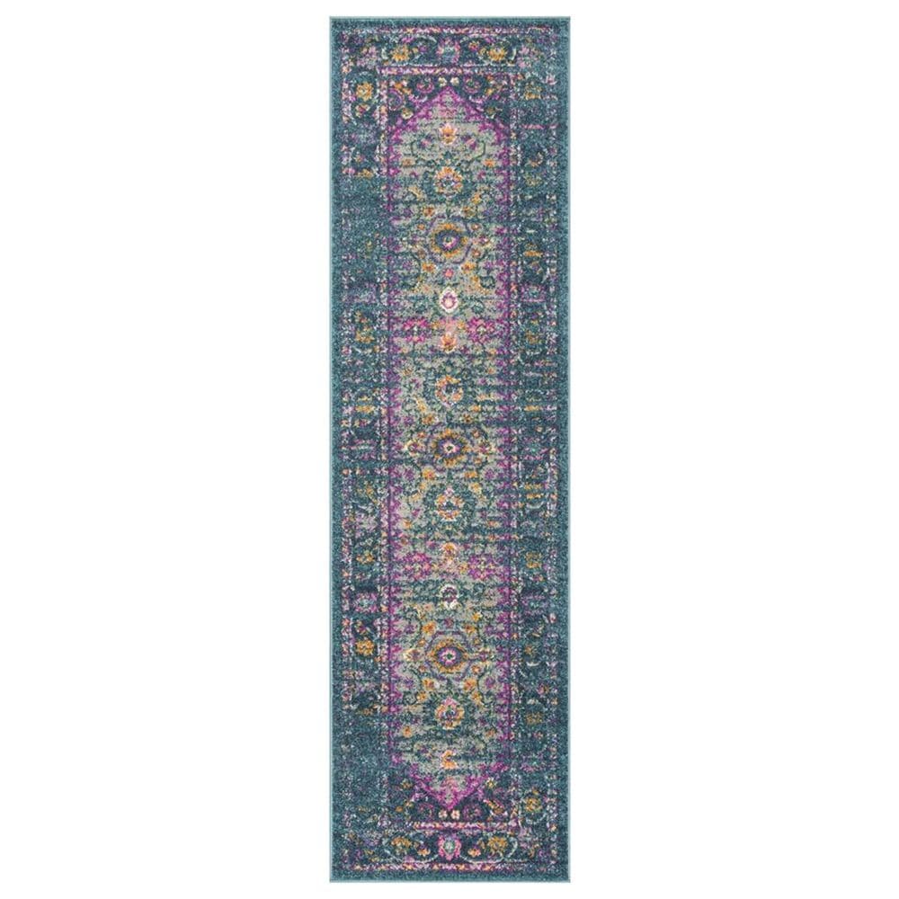 Safavieh Madison MAD122C 2"3" x 10" Blue and Fuchsia Runner, , large