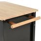 HOMLUX 54" Kitchen Island Cart with Solid Wood Top and Locking Wheels in Black, , large