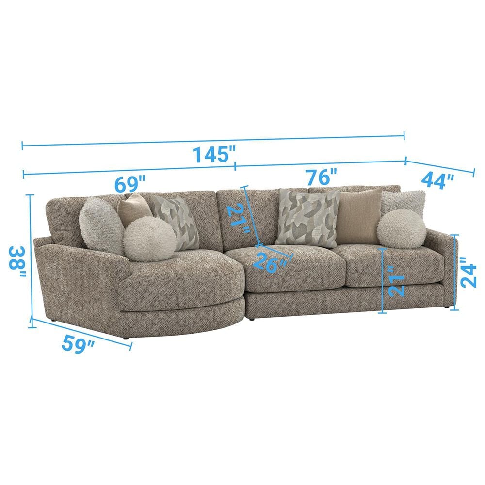 Hartsfield Turner 2-Piece Stationary Left Facing Sectional with Piano Wedge in Mushroom, , large