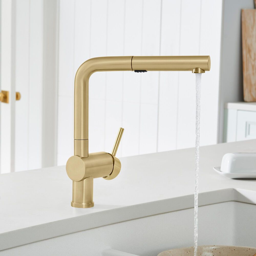 Blanco Linus 1.5 GPM Pull-Out Kitchen Faucet in Satin Gold, , large