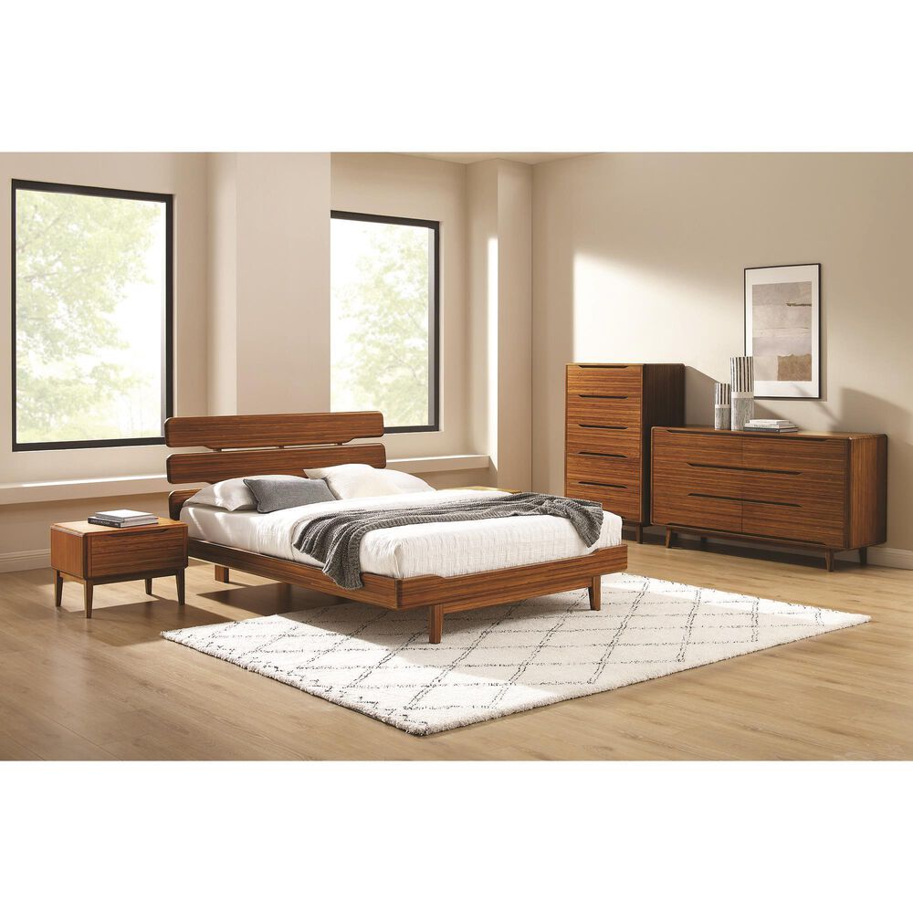 Natural Bamboo Furnishings Queen Platform Bed in Amber, , large