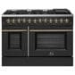 Forno Galiano 48" Freestanding Dual Fuel Range in Black, , large