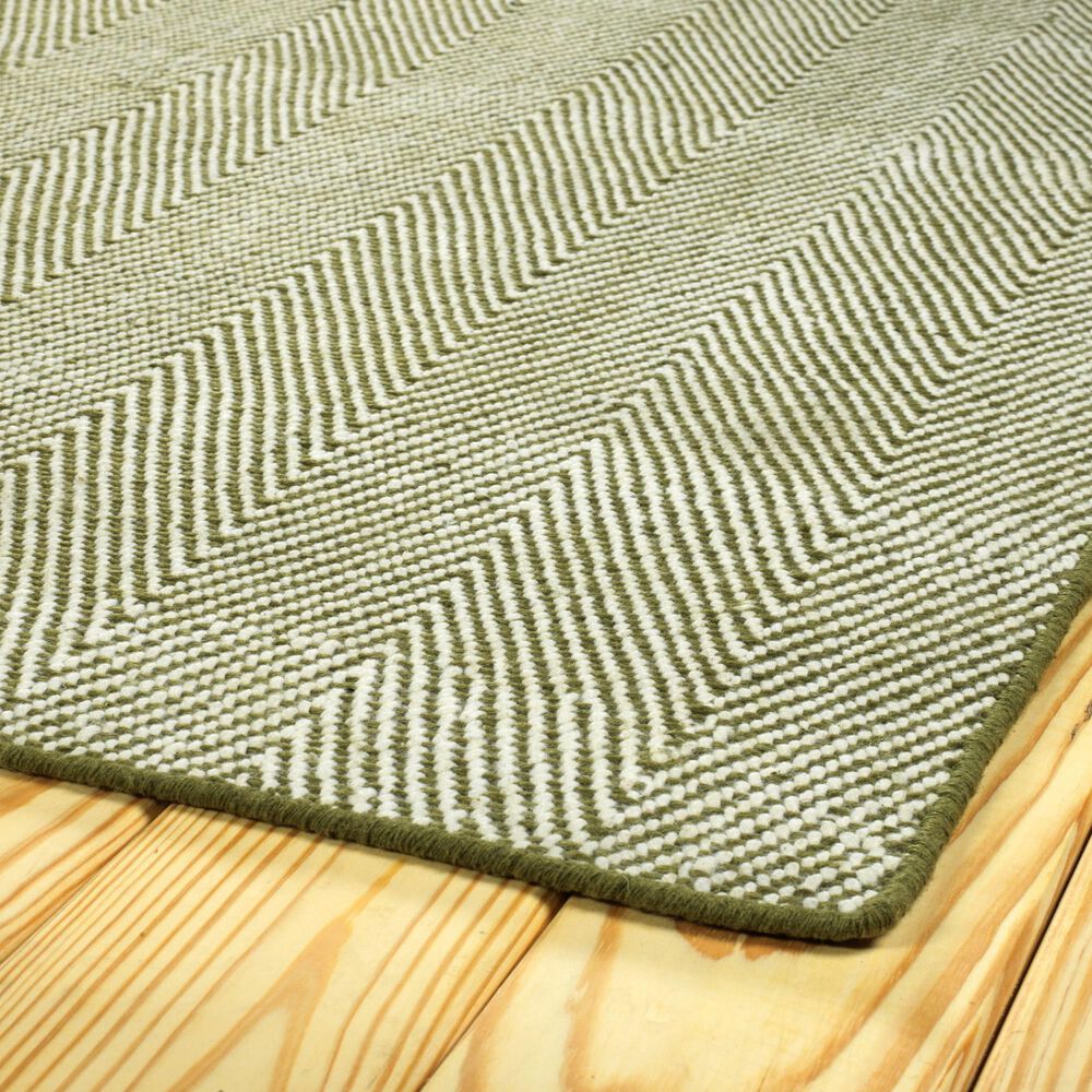 Kaleen Rugs Ziggy ZIG01-23 2&#39; x 6&#39; Olive and White Indoor/Outdoor Area Rug, , large