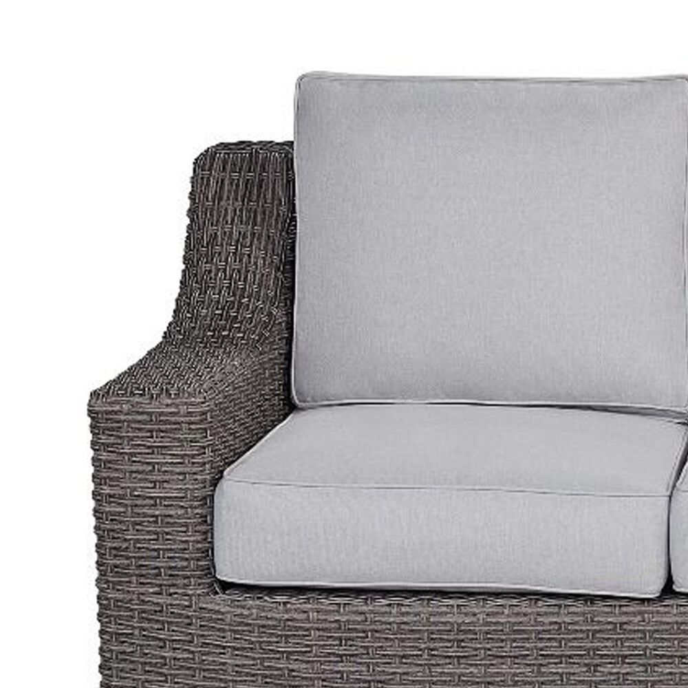 Slate and Company Addison Stationary Patio Sofa in Ross Nickel, , large