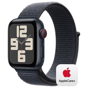 Apple Watch SE GPS + Cellular 40mm Midnight Aluminum Case with Ink Sport Loop, , large